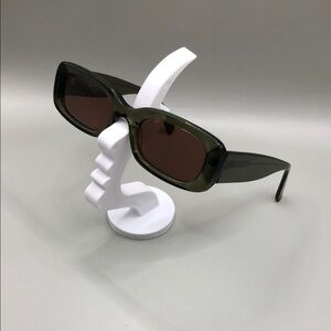 Madewell Green Elongated Rectangular Sunglasses Wide Fit